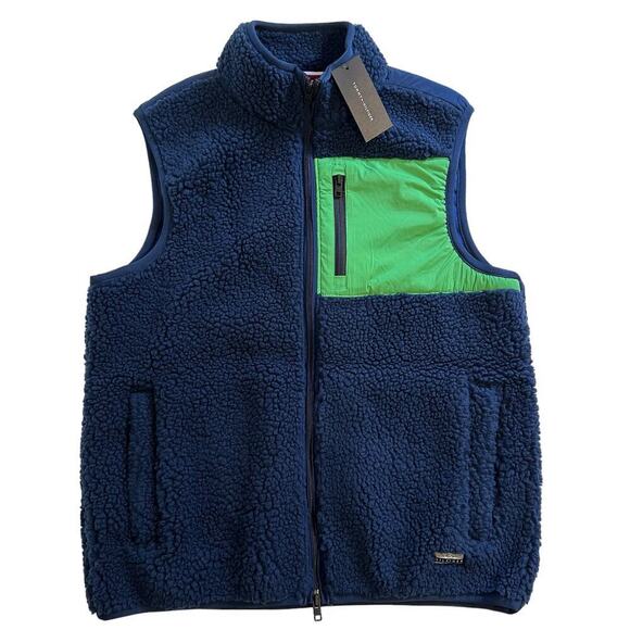 NWT Tommy Hilfiger Navy Sherpa Off Grid Vest Medium - Picture 1 of 8